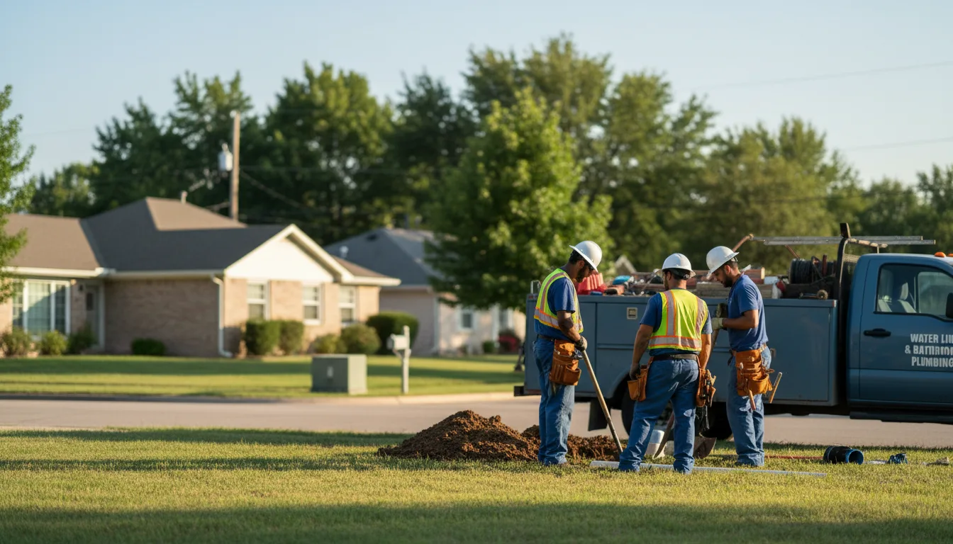 Residential water line and bathroom plumbing service in Akron, NY